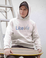 Men's white like graphic printed hoodie