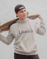 Men's white like graphic printed hoodie