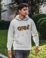 Men's white omg graphic printed hoodie