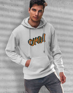 Men's white omg graphic printed hoodie