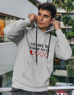 Men's white thank my ex graphic printed hoodie