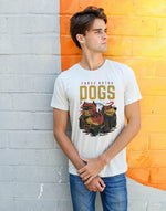 Men's white three astro dogs graphic printed tshirt