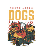 Men's white three astro dogs graphic printed tshirt
