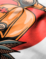 Men's white yellow scooter graphic printed tshirt