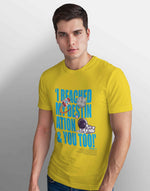 Men's yellow chandrayaan graphic printed tshirt