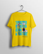 Men's yellow chandrayaan graphic printed tshirt