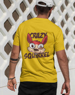 Men's yellow crazy squirel graphic printed tshirt