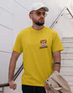 Men's yellow crazy squirel graphic printed tshirt