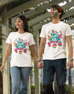 Unisex White happy holi festival graphic printed tshirt