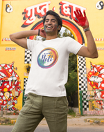 Unisex White happy holi graphic printed tshirt