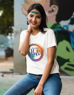 Unisex White happy holi graphic printed tshirt