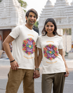 Unisex White holi vibes graphic printed tshirt