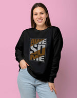 Unisex black awesome graphic printed sweatshirt