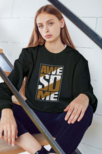 Unisex black awesome graphic printed sweatshirt