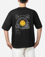 Unisex black streetwear graphic printed oversized tshirt