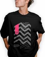 Unisex black streetwear graphic printed oversized tshirt