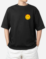 Unisex black streetwear graphic printed oversized tshirt