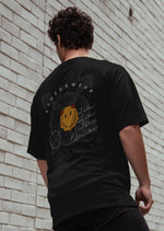 Unisex black streetwear graphic printed oversized tshirt