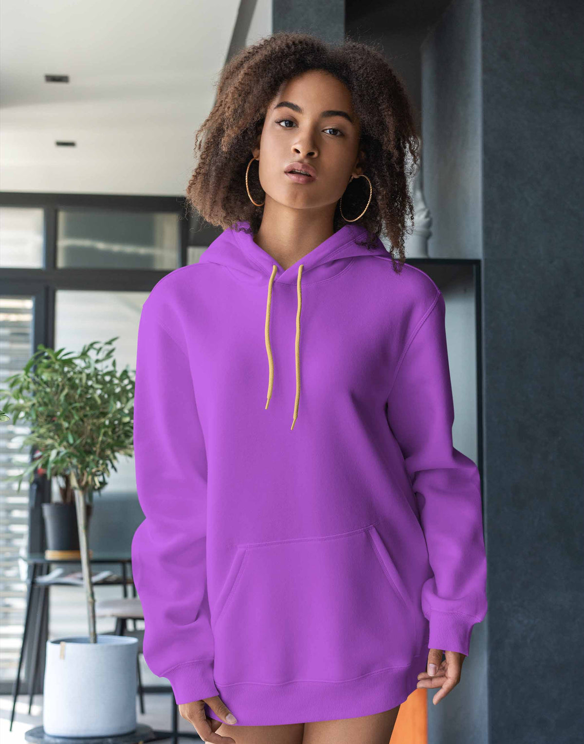 Unisex solid lavender hoodie