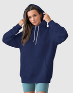 Unisex solid navy blue hoodie