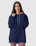 Unisex solid navy blue hoodie