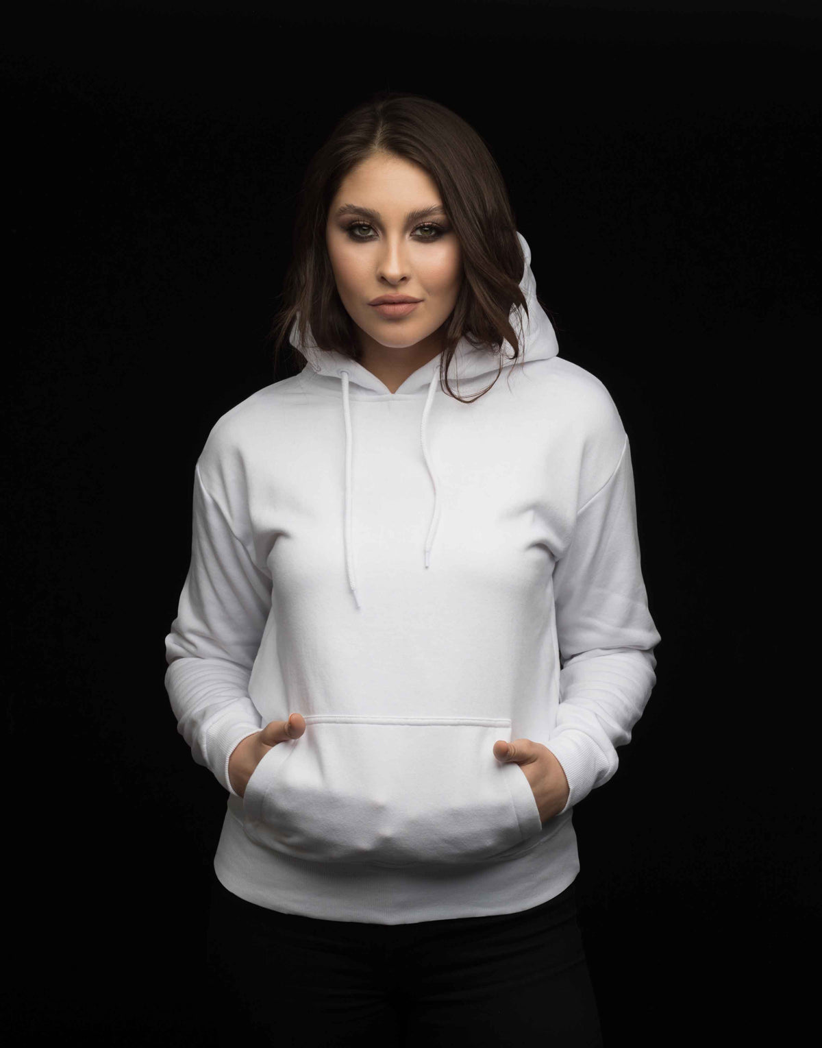 Unisex solid white hoodie