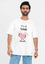 Valentine's day Dizzy with love graphic printed Oversized tshirt