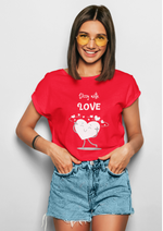 Valentine's day Dizzy with love graphic printed Round neck tshirt