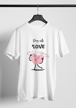 Valentine's day Dizzy with love graphic printed Round neck tshirt