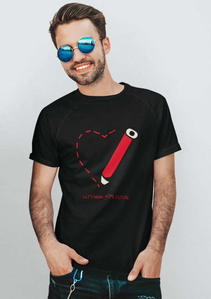 Valentines day Lets draw some future graphic printed Round Neck tshirt