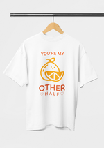 Valentine's day You_re my other half graphic printed Oversized tshirt