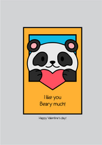 Valentines day I like you beary much graphic printed Oversized tshirt