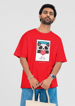 Valentines day I like you beary much graphic printed Oversized tshirt