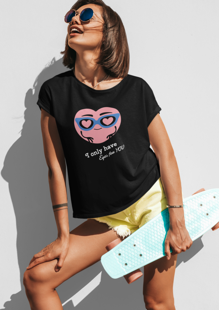 Valentines day I only have eyes for you graphic printed Round Neck tshirt