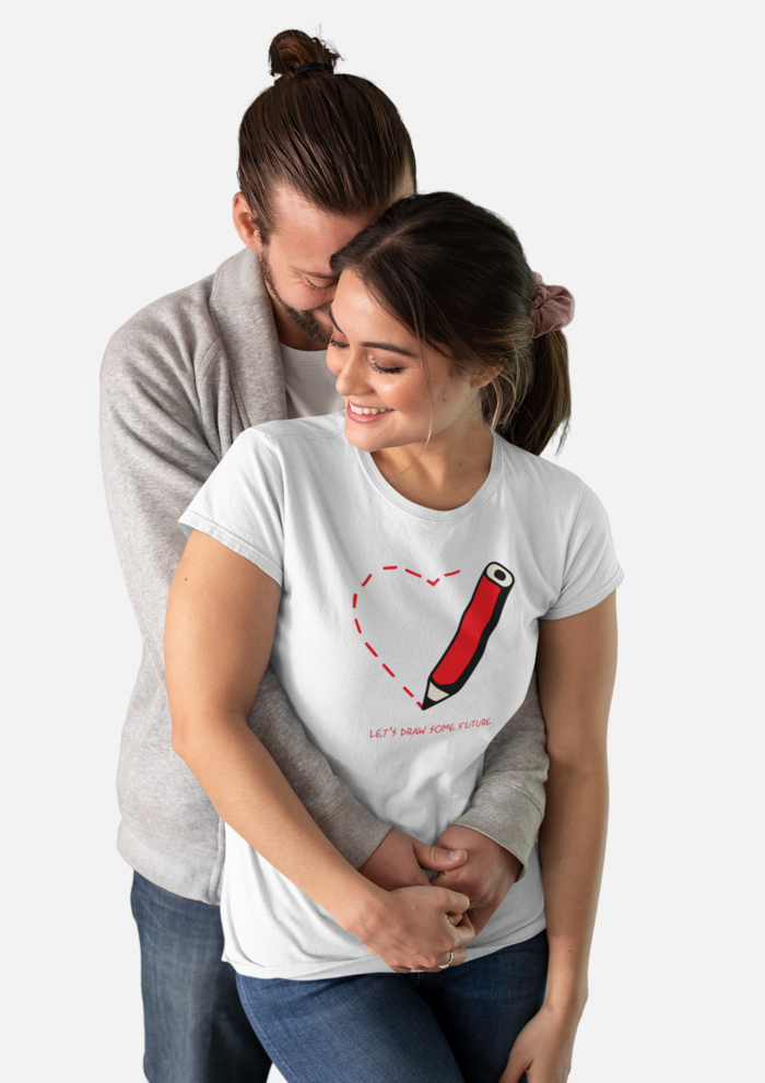 Valentines day Lets draw some future graphic printed Round Neck tshirt