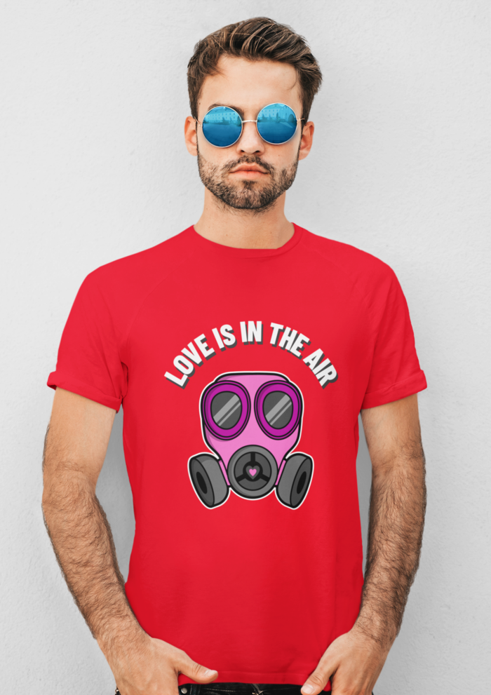 Valentines day Love is in the air graphic printed Round Neck tshirt