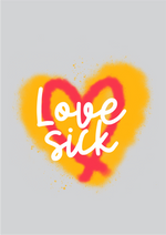 Valentines day Love sick graphic printed Oversized tshirt