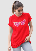 Valentines day We loved each other graphic printed Oversized tshirt