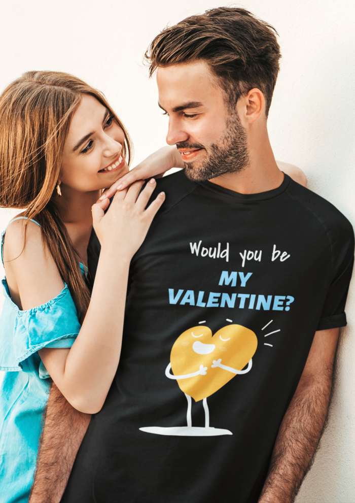 Valentines day Would you be my valentine graphic printed Round Neck tshirt