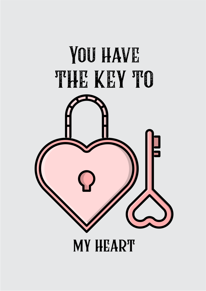 Valentine's day You have the key to my heart graphic printed Round neck tshirt