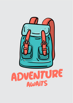 Adventure awaits graphic printed round neck tshirt