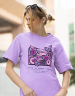 Women's Black This is where i belong graphic printed Oversized tshirt