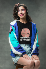 Women's Black be Resistance is power graphic printed tshirt