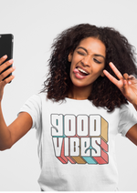 Good vibes graphic printed round neck tshirt