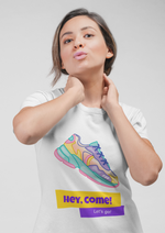 Hey come lets go graphic printed round neck tshirt