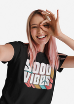 Good vibes graphic printed round neck tshirt