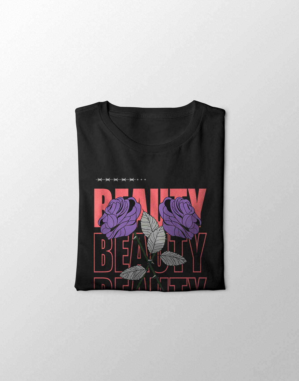 Women's black beauty graphic printed tshirt