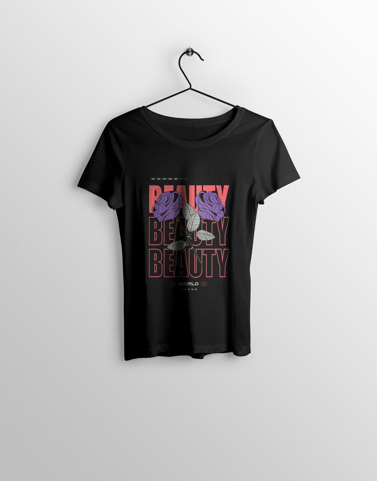 Women's black beauty graphic printed tshirt