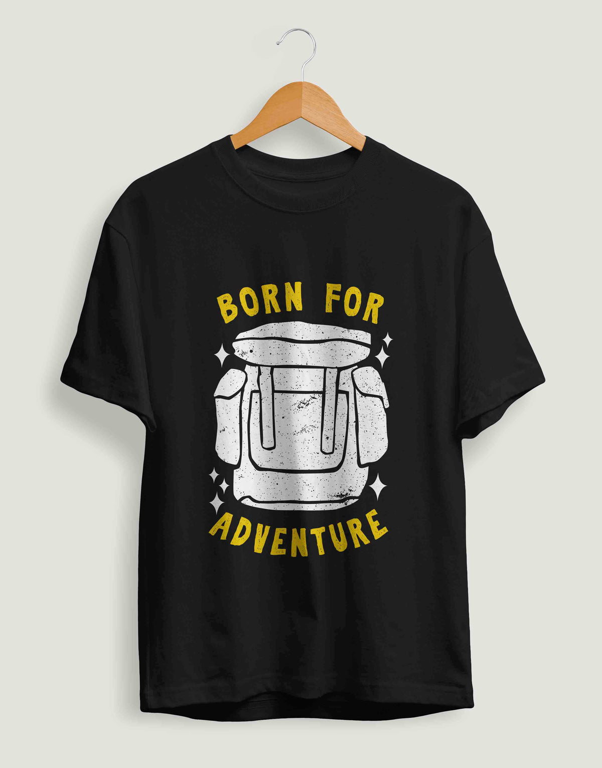 Women's black born for adventure graphic printed tshirt