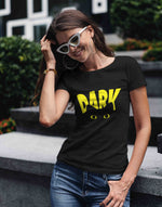 Women's black dark cat graphic printed tshirt